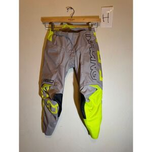 Fox Racing Pants 180 Motocross Gear Neon Yellow Grey Kids Size 24Y